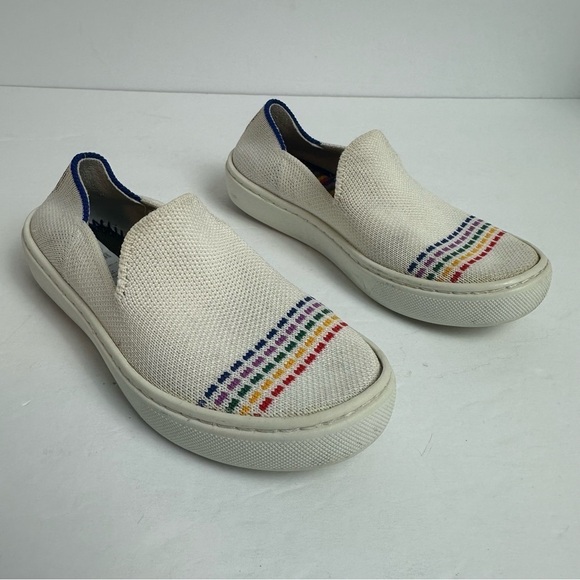 Rothy's The Kid White Rainbow Knit Slip On Sneaker Unisex Toddler Size 11 Shoes - Picture 10 of 10